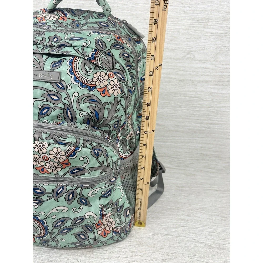 Vera Bradley Campus Backpack Nomadic Floral Mint Blue Gray School Travel Bag
